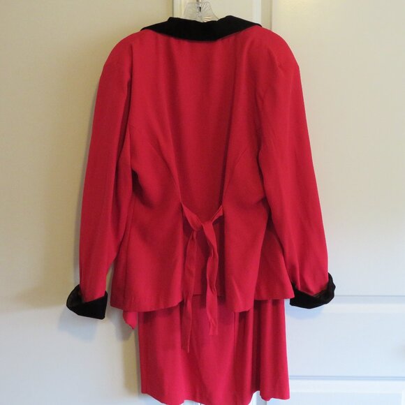 2 Piece Dawn Joy II Red & Black Dress Suit Jacket and Skirt - Picture 2 of 14